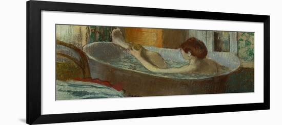 Woman in Her Bath, Washing a Leg, 1883-1884-Edgar Degas-Framed Giclee Print