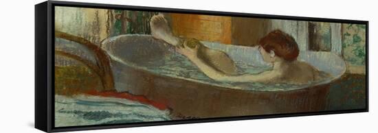 Woman in Her Bath, Washing a Leg, 1883-1884-Edgar Degas-Framed Stretched Canvas