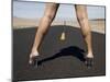 Woman in High Heels on Empty Road, Death Valley National Park, California-Angelo Cavalli-Mounted Photographic Print