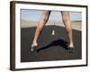 Woman in High Heels on Empty Road, Death Valley National Park, California-Angelo Cavalli-Framed Photographic Print