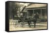 Woman in Horse-Drawn Buggy-null-Framed Stretched Canvas