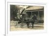 Woman in Horse-Drawn Buggy-null-Framed Art Print