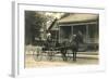 Woman in Horse-Drawn Buggy-null-Framed Art Print