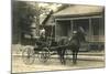 Woman in Horse-Drawn Buggy-null-Mounted Art Print