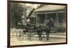 Woman in Horse-Drawn Buggy-null-Framed Art Print