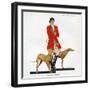 Woman in Hunting Outfit with Hounds, Magazine Plate, Spain, 1929-null-Framed Giclee Print