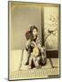 Woman in Kimono Playing Tsudzumi-Pump Park-Mounted Photographic Print