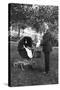 Woman in Men'S' Clothes with a Stroller at a Baby Shower, Ca. 1924-null-Stretched Canvas