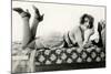 Woman in negligee, early 1900s postcard-French School-Mounted Photographic Print