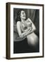 Woman in Old Fashioined Underwear-null-Framed Art Print