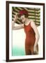 Woman in Old Fashioned Bathing Costume-null-Framed Art Print