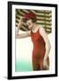 Woman in Old Fashioned Bathing Costume-null-Framed Art Print