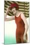 Woman in Old Fashioned Bathing Costume-null-Mounted Art Print