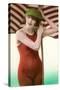 Woman in Old Fashioned Bathing Costume-null-Stretched Canvas