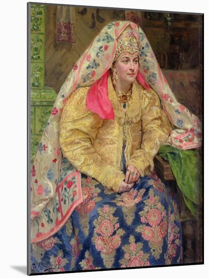 Woman in Old Russian Dress, 1916-Ivan Semyonovich Kulikov-Mounted Giclee Print