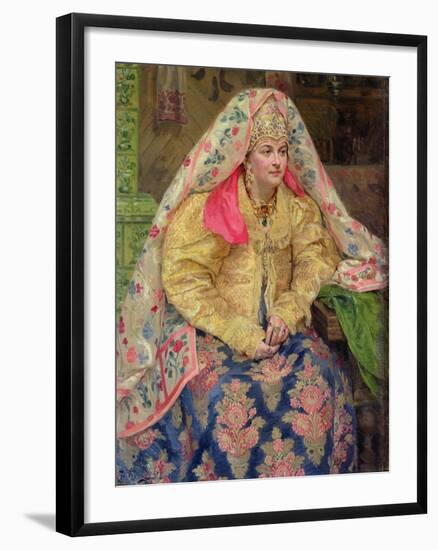 Woman in Old Russian Dress, 1916-Ivan Semyonovich Kulikov-Framed Giclee Print