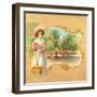 Woman in Orchard - California Citrus Crate Label-Lantern Press-Framed Art Print