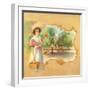 Woman in Orchard - California Citrus Crate Label-Lantern Press-Framed Art Print