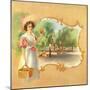 Woman in Orchard - California Citrus Crate Label-Lantern Press-Mounted Art Print