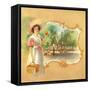 Woman in Orchard - California Citrus Crate Label-Lantern Press-Framed Stretched Canvas