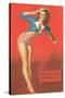 Woman in Patriotic Outfit-null-Stretched Canvas