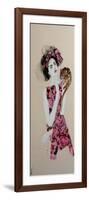 Woman in Pink Dress and Spotted Quoll, 2016-Susan Adams-Framed Giclee Print