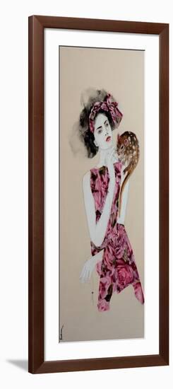 Woman in Pink Dress and Spotted Quoll, 2016-Susan Adams-Framed Giclee Print