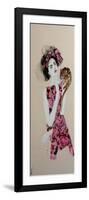 Woman in Pink Dress and Spotted Quoll, 2016-Susan Adams-Framed Giclee Print