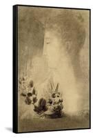 Woman in profile with a Laurel Wreath-Odilon Redon-Framed Stretched Canvas