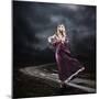 Woman in Purple Dress Walking on Dirty Road-brickrena-Mounted Photographic Print