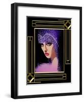 Woman In Purple Hat Frame 3-Art Deco Designs-Framed Giclee Print