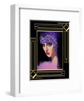 Woman In Purple Hat Frame 3-Art Deco Designs-Framed Giclee Print