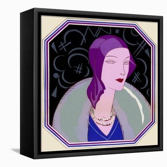 Woman in Purple Hat-null-Framed Stretched Canvas