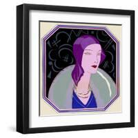 Woman in Purple Hat-null-Framed Art Print