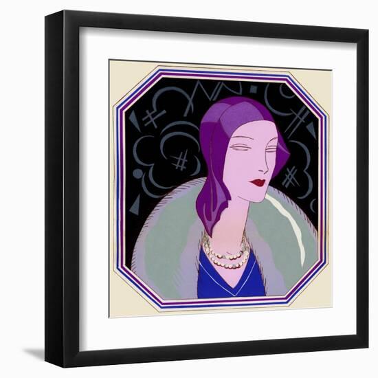 Woman in Purple Hat-null-Framed Art Print