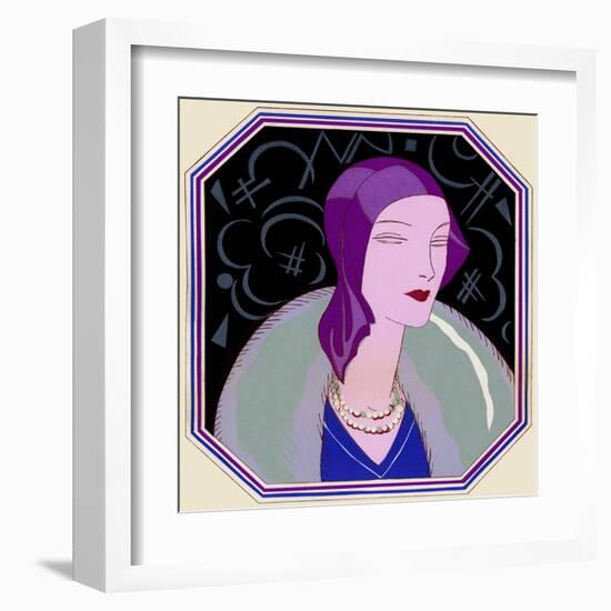 Woman in Purple Hat-null-Framed Art Print