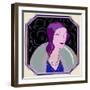 Woman in Purple Hat-null-Framed Art Print