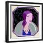 Woman in Purple Hat-null-Framed Art Print