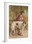 Woman in Purple with Borzoi-null-Framed Art Print