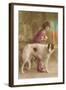 Woman in Purple with Borzoi-null-Framed Art Print