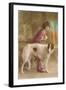 Woman in Purple with Borzoi-null-Framed Art Print