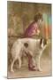 Woman in Purple with Borzoi-null-Mounted Art Print