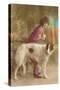 Woman in Purple with Borzoi-null-Stretched Canvas