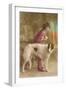 Woman in Purple with Borzoi-null-Framed Art Print