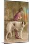 Woman in Purple with Borzoi-null-Mounted Art Print