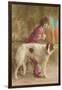 Woman in Purple with Borzoi-null-Framed Art Print
