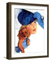 "Woman in Rain with Cocker,"April 8, 1939-Douglas Crockwell-Framed Giclee Print