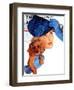 "Woman in Rain with Cocker," Saturday Evening Post Cover, April 8, 1939-Douglas Crockwell-Framed Giclee Print