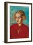 Woman in Red, 1936 (Oil on Canvas)-Boris Dmitrievich Grigoriev-Framed Giclee Print