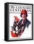 "Woman in Red Cloche and Scarf," Country Gentleman Cover, November 8, 1924-Katherine R. Wireman-Framed Stretched Canvas